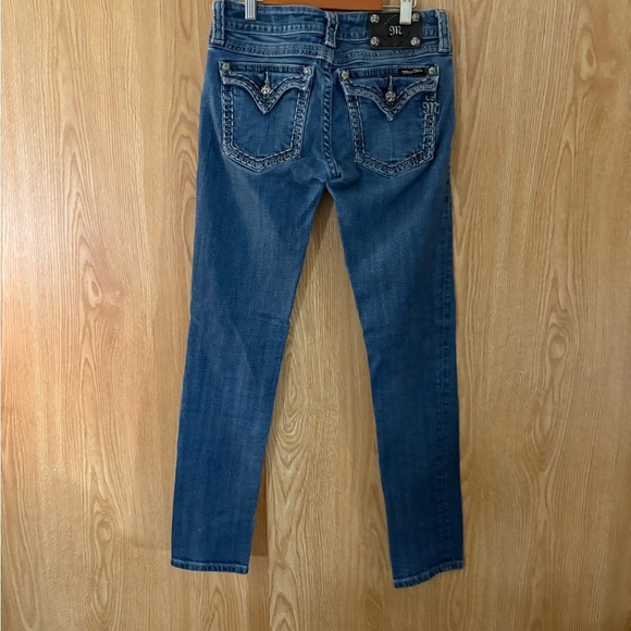 Miss Me Skinny Ankle Blue Embroidered Jeans - Picture 3 of 4